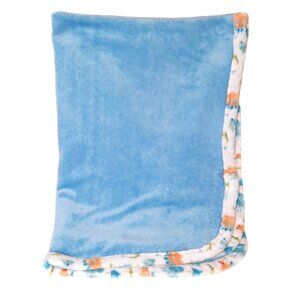 2020 Le Bebe Favorite Dinosaur Trim Baby Blue Security Lovey Blanket 29" X 38"